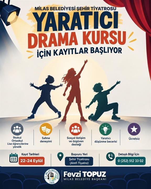 YARATICI DRAMA KURSU İÇİN KAYITLAR BAŞLIYOR